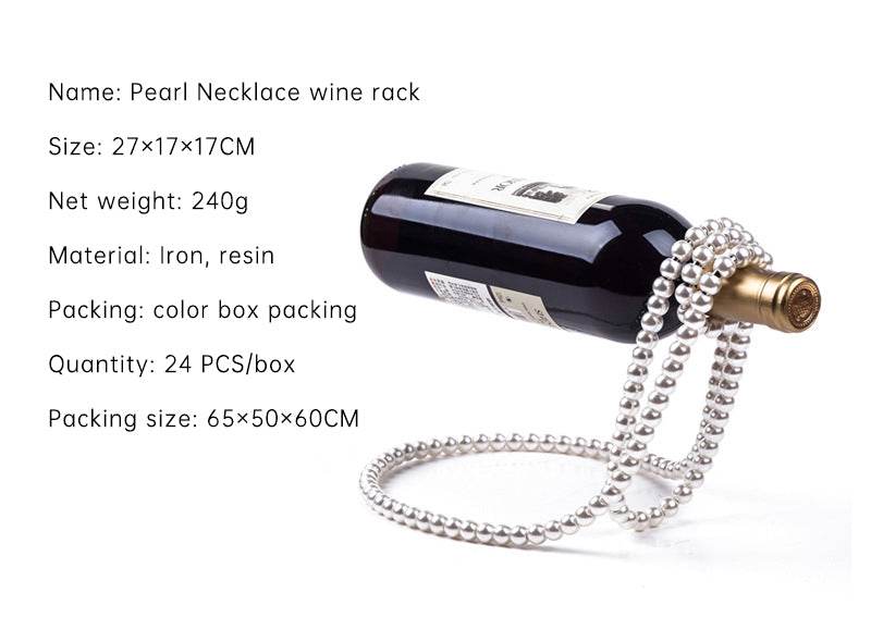 Pearl Necklace Stainless Steel Wine Rack Wine Pedestal Clamp Holder Suspension Champagne Whisky Small Ornaments - IntuitiveEncBoutique