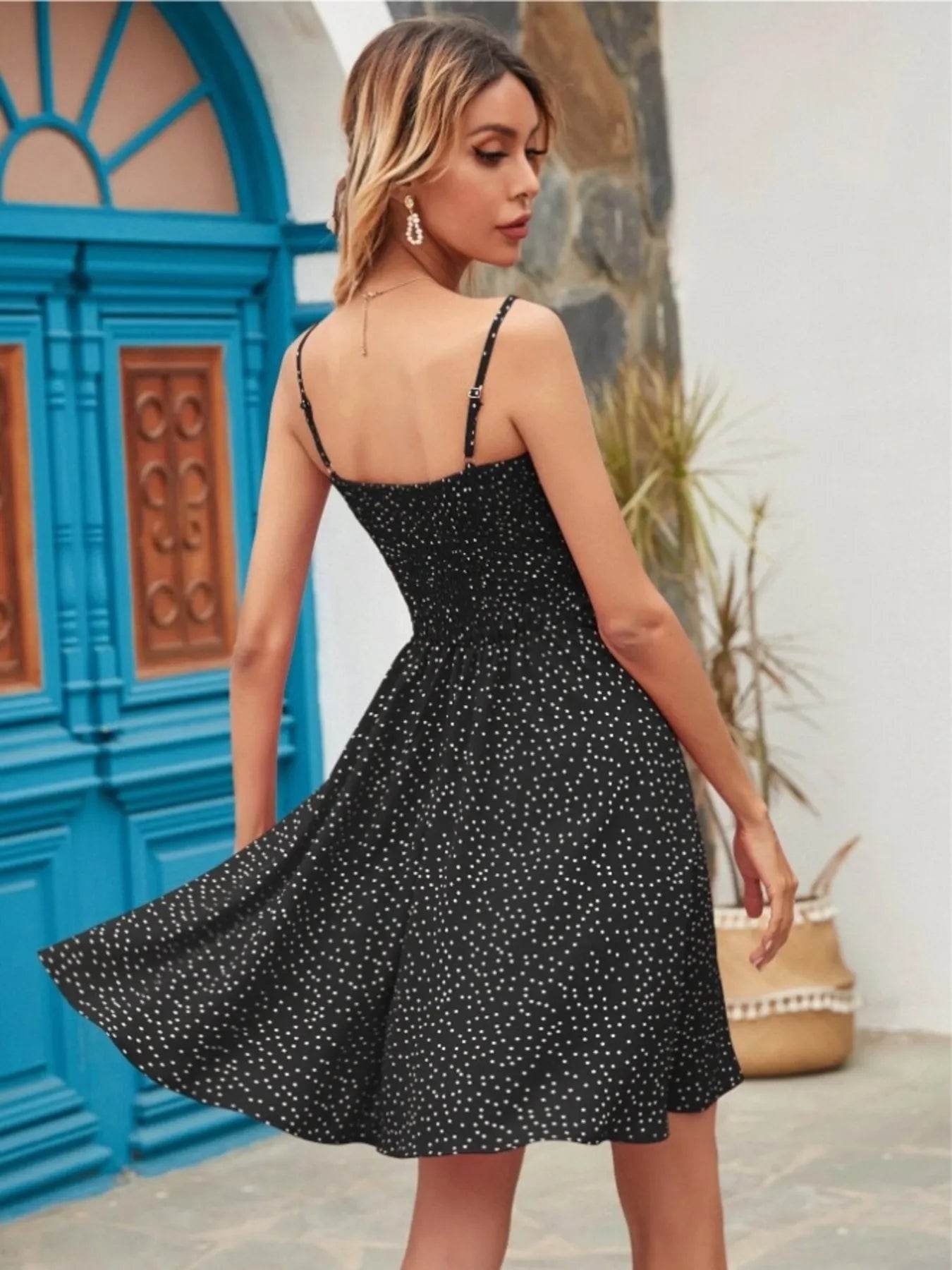 Full Size Smocked Square Neck Cami Dress Plus Size - IntuitiveEncBoutique