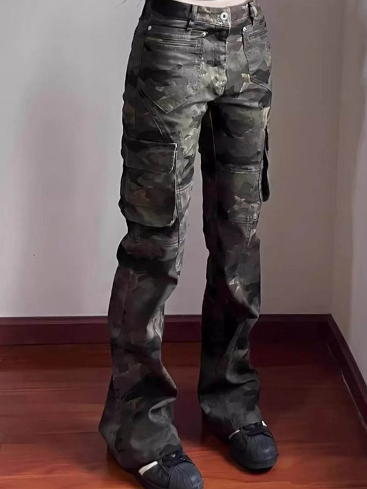 Men's Full Size Camouflage Cargo Jeans Plus Size - IntuitiveEncBoutique