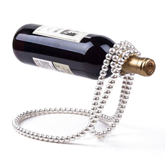 Pearl Necklace Stainless Steel Wine Rack Wine Pedestal Clamp Holder Suspension Champagne Whisky Small Ornaments - IntuitiveEncBoutique