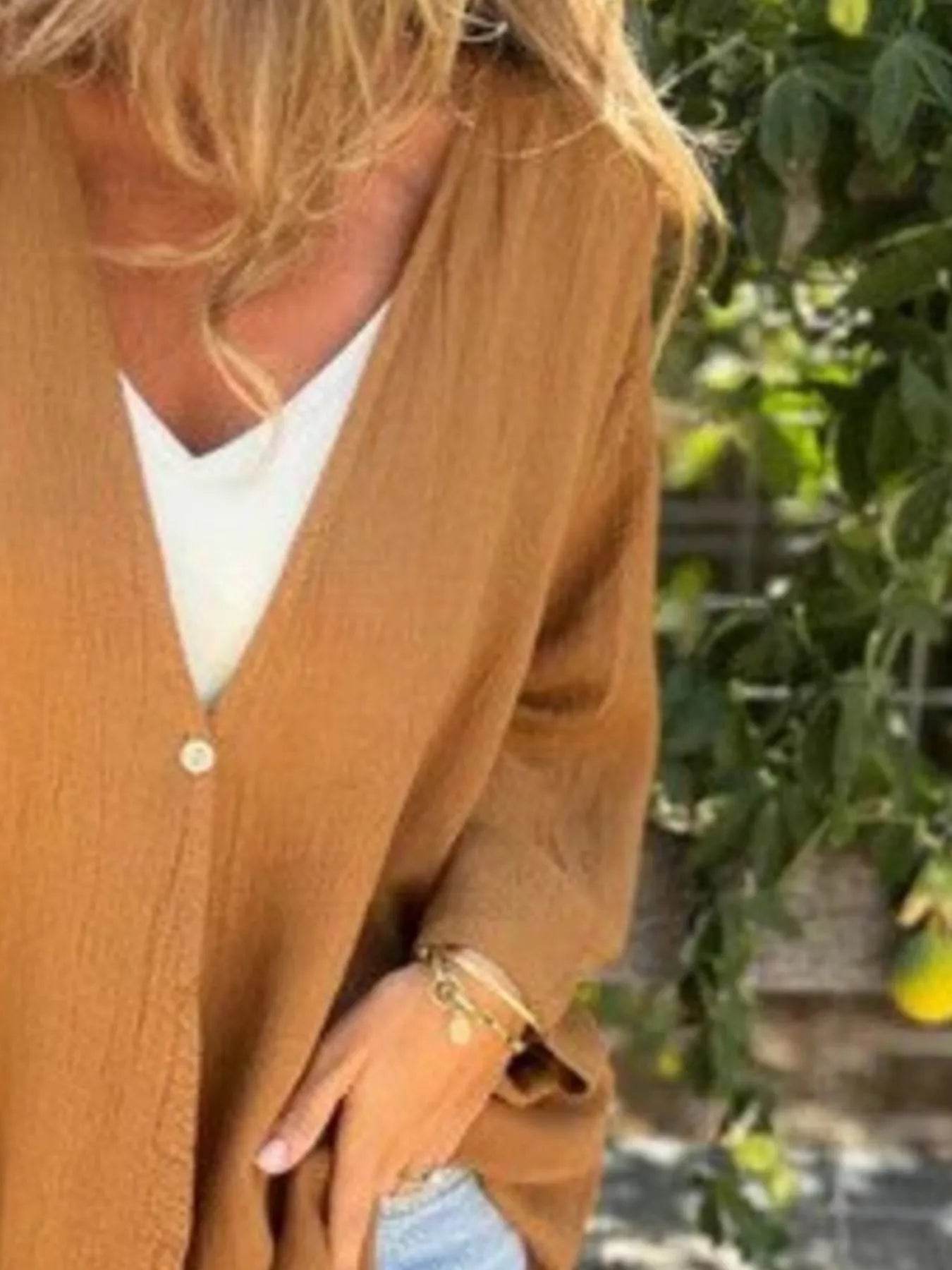 Full Size Oversized Button-Up Cardigan Plus Size - IntuitiveEncBoutique