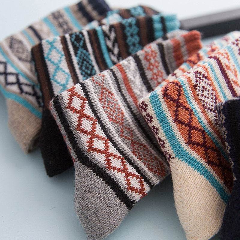 Winter Thick Warm Stripe Wool Socks - IntuitiveEncBoutique