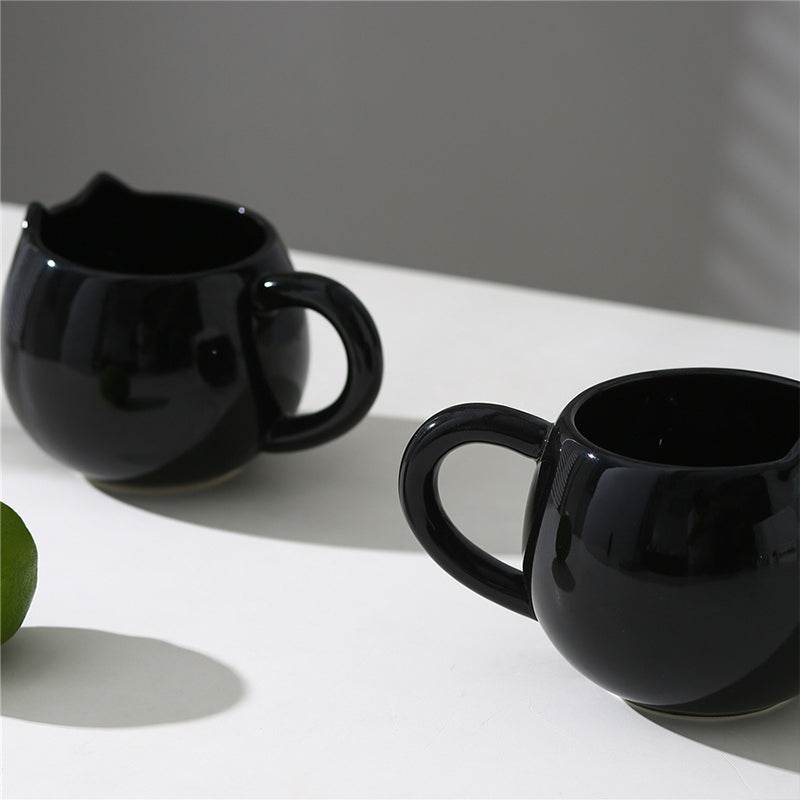 Adorable hand - painted cat - shaped ceramic mug, perfect for coffee or tea. - IntuitiveEncBoutique