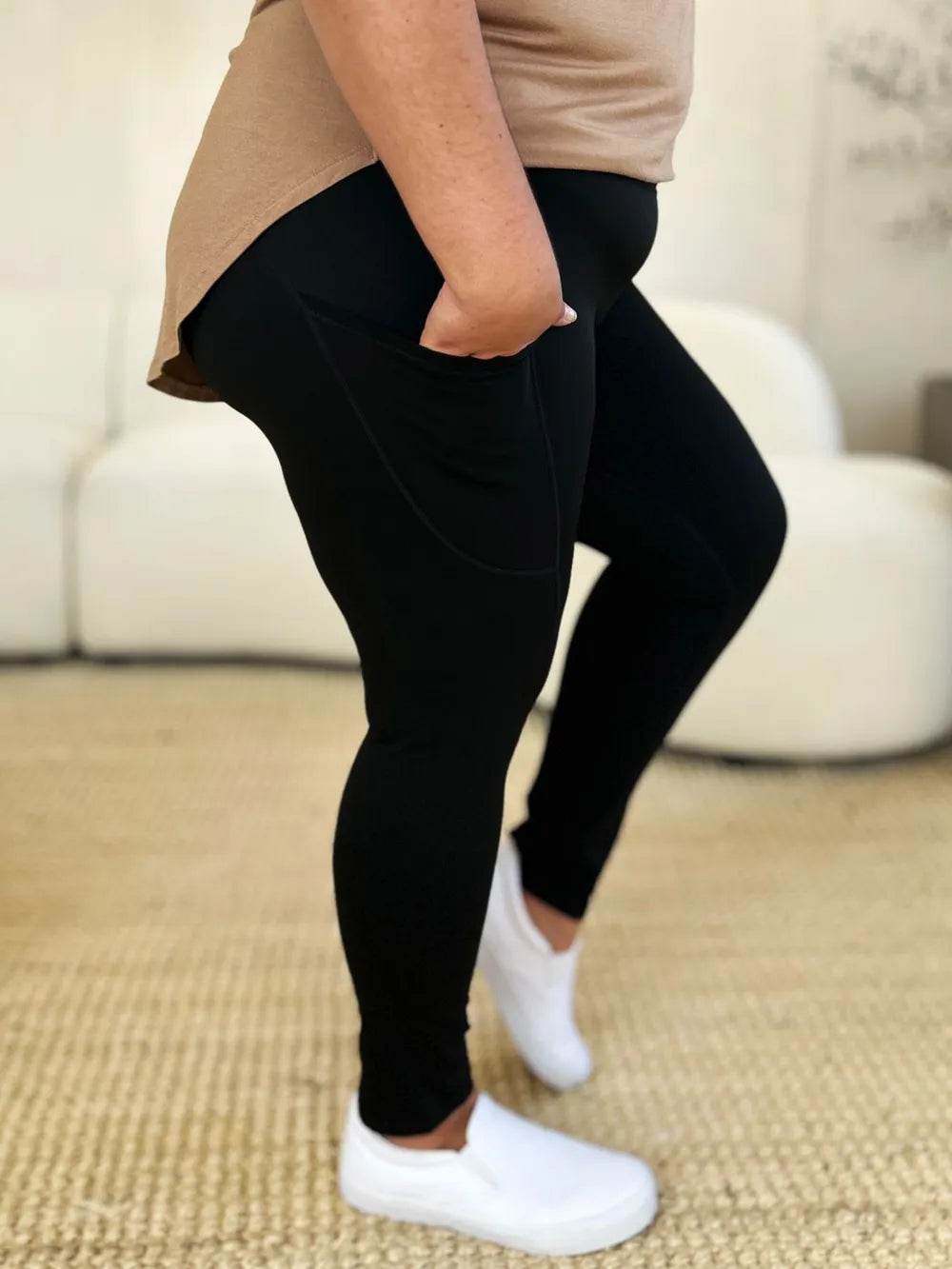 Wide Waistband Sports Leggings - IntuitiveEncBoutique