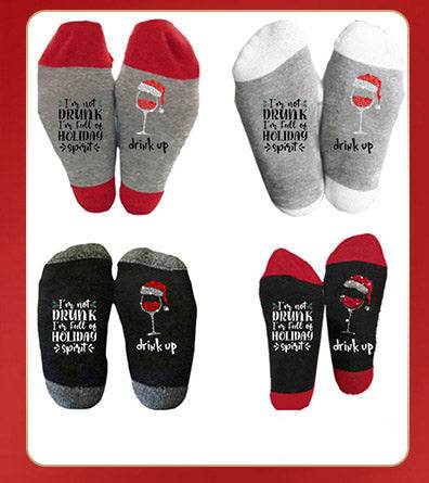 Medium Hose Men's New Fashion Trend Letter Cotton Socks Lovers Socks Christmas Socks - IntuitiveEncBoutique