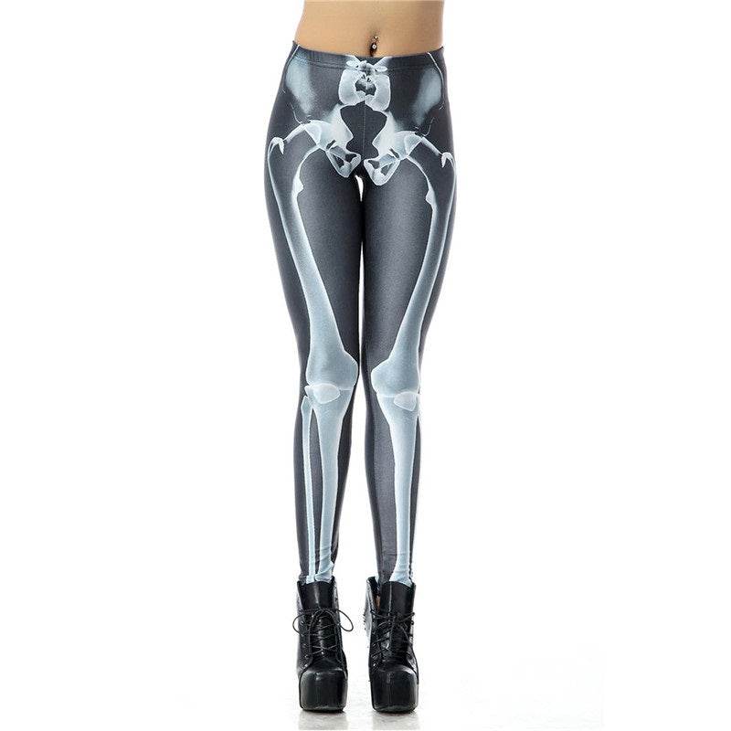New Custom High Waist Leggings Black Leg Bone Skeleton Leggings - IntuitiveEncBoutique