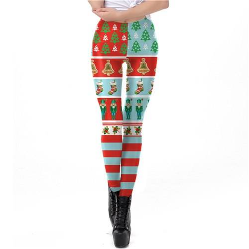 Stripe Tribal Leggings Women Plus Size Christmas Leggings - IntuitiveEncBoutique