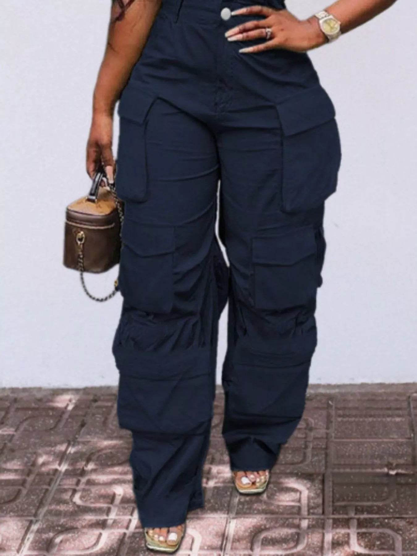 Tube Snap Down Cargo Jumpsuit - IntuitiveEncBoutique