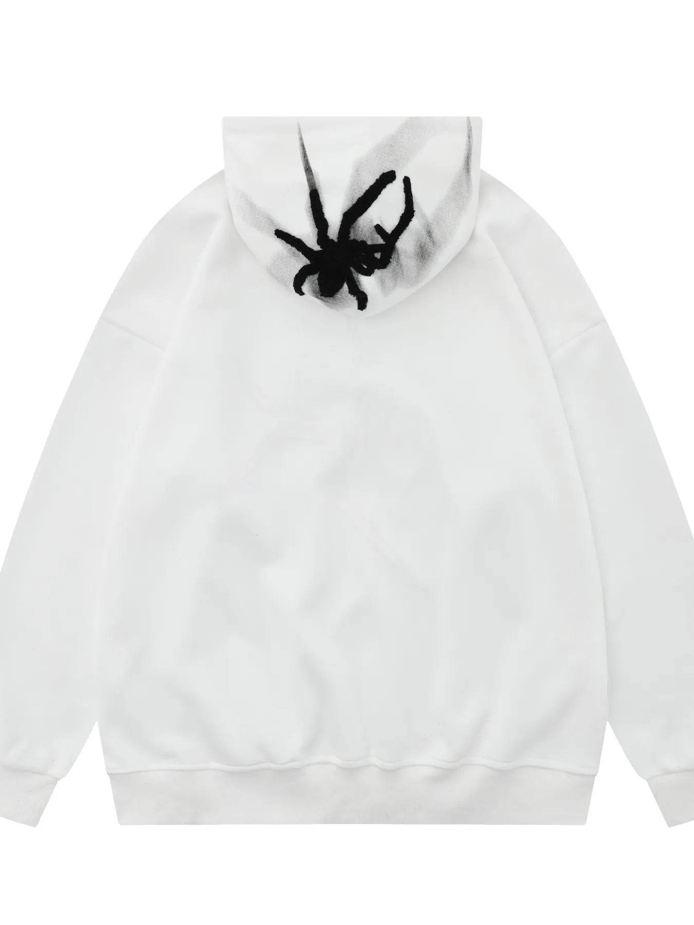 Men's Spider Graphic Oversized Hoodie with Side Button Details - IntuitiveEncBoutique