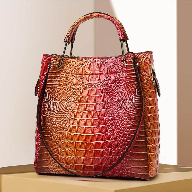 Handbag Women's Fashion Embossed Tote Bag Large Capacity Maternity Bucket Bag - IntuitiveEncBoutique