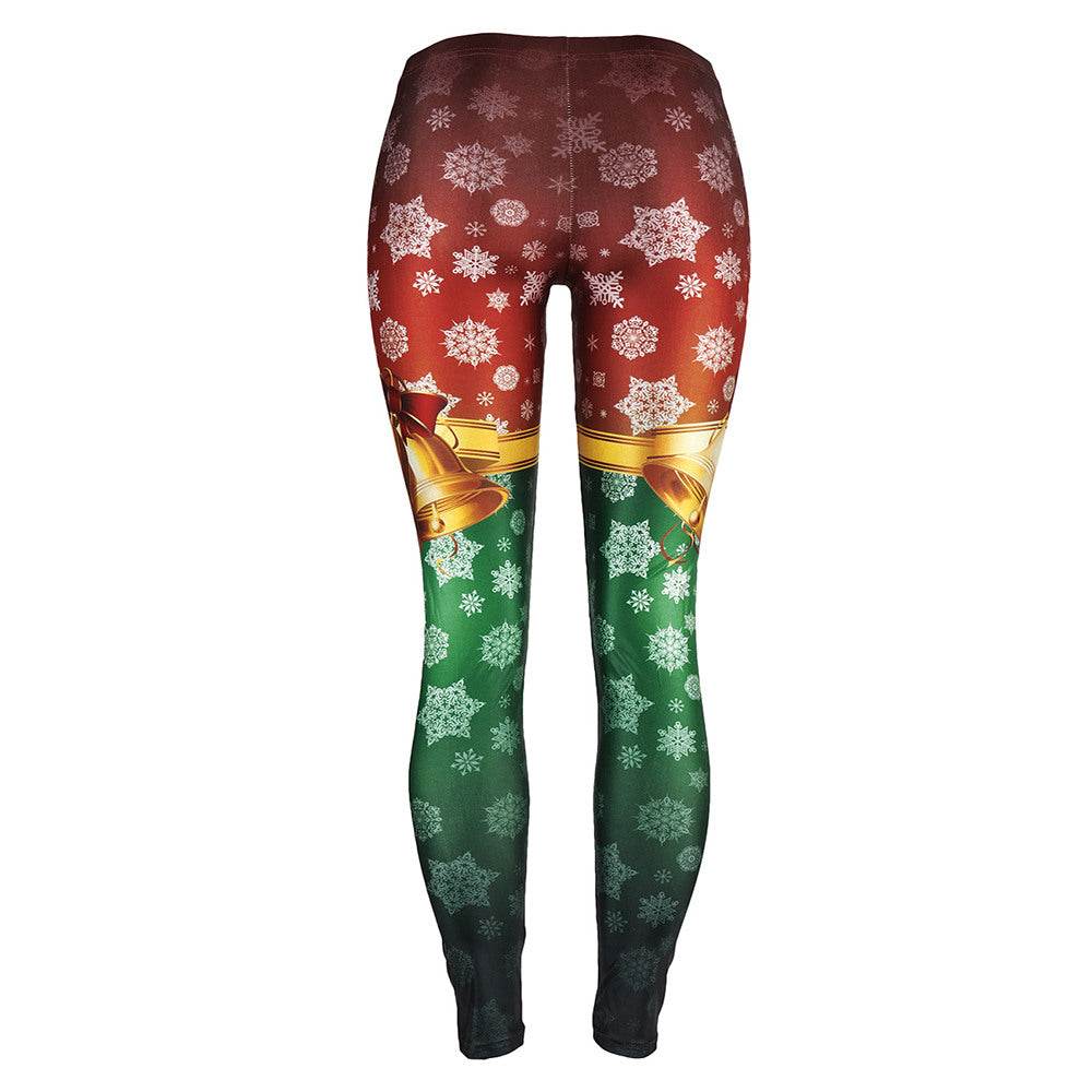 Christmas Bell Bowknot Festival Fitness Legging - IntuitiveEncBoutique