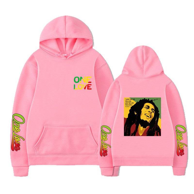 Bob Marley Loose Hooded Sweatshirt for Spring and Autumn - IntuitiveEncBoutique