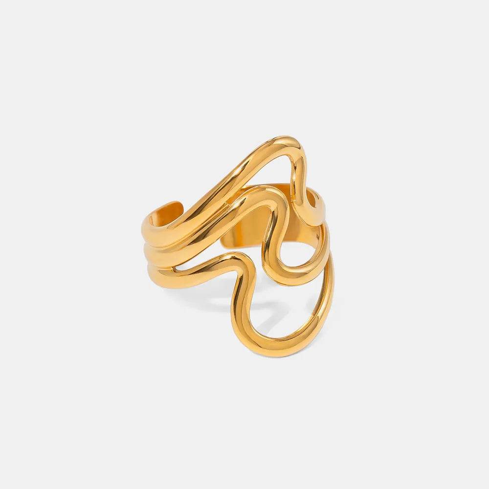 Stainless Steel Corrugated Open Ring - IntuitiveEncBoutique