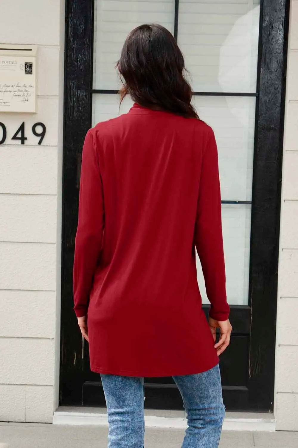 Basic Bae Full Size Open Front Long Sleeve Cardigan with Pockets - IntuitiveEncBoutique