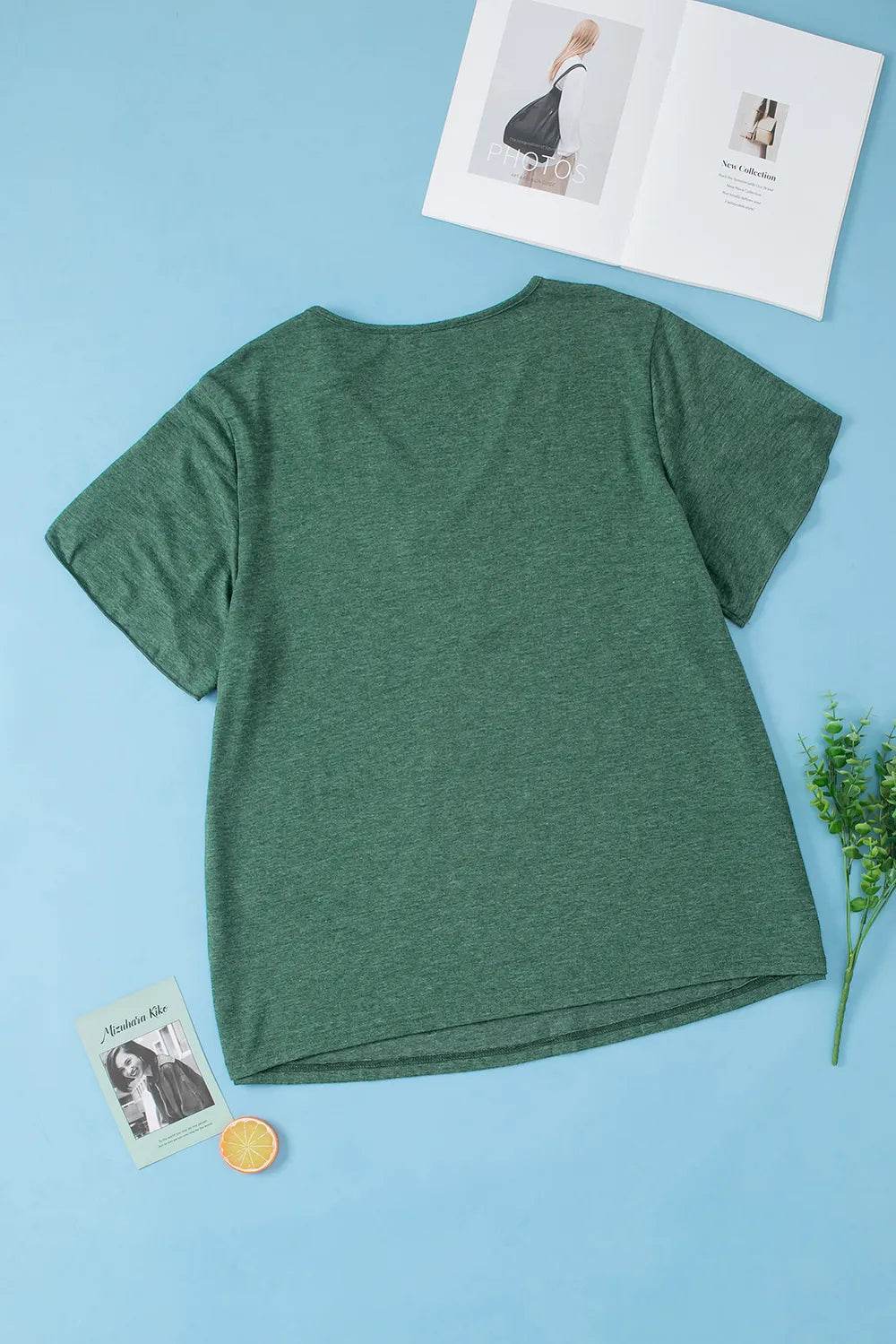 Plus Size V-Neck Petal Sleeve Blouse - IntuitiveEncBoutique