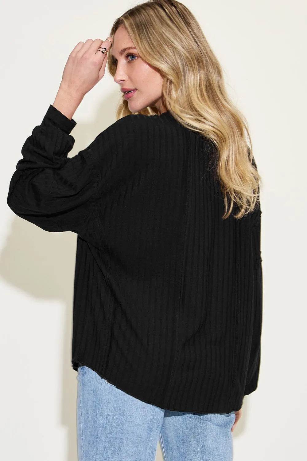 Basic Bae Full Size Ribbed Round Neck Long Sleeve T-Shirt - IntuitiveEncBoutique