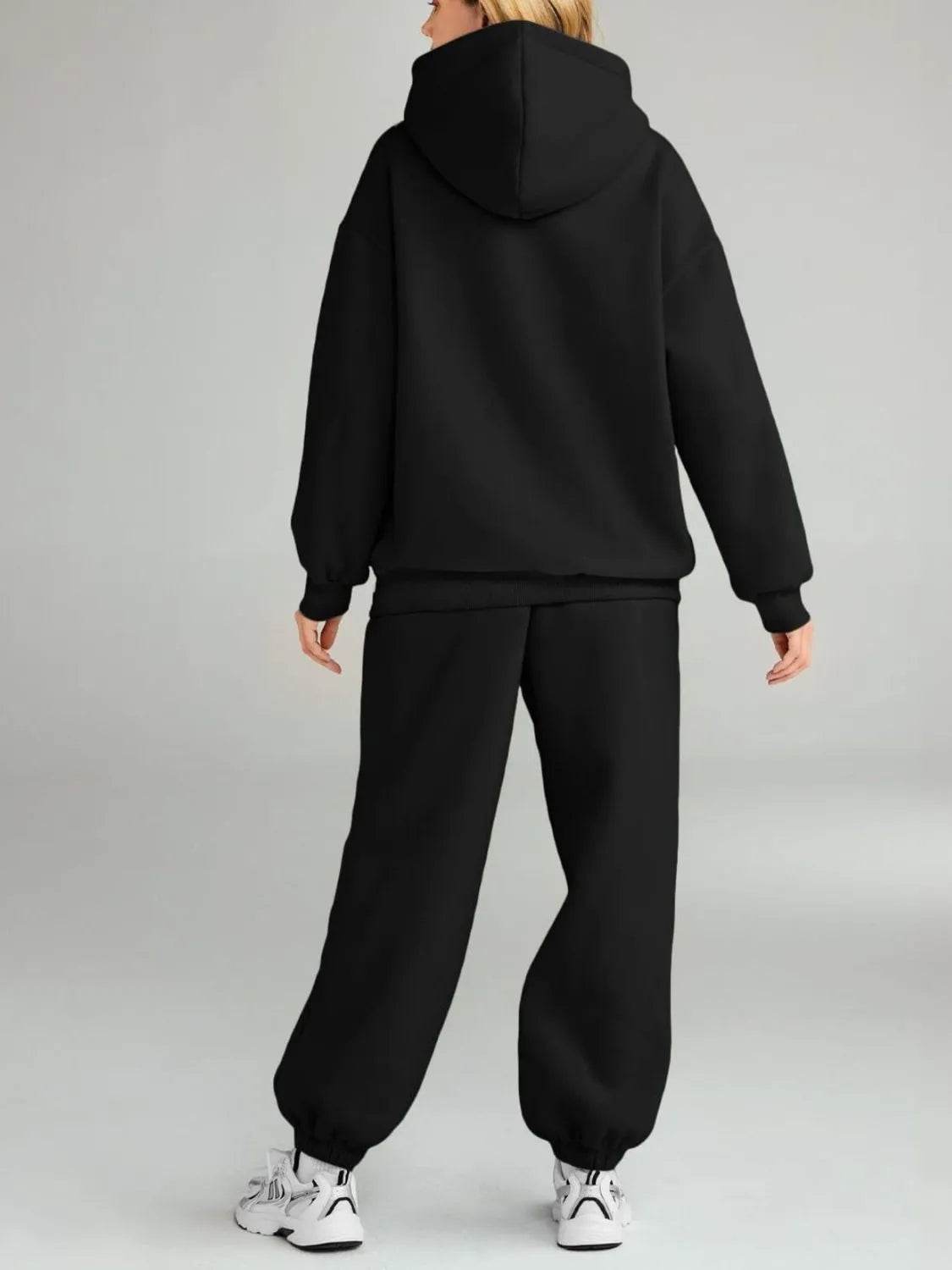 Full Size Kangaroo Pocket Hoodie and Joggers Set Plus Size - IntuitiveEncBoutique