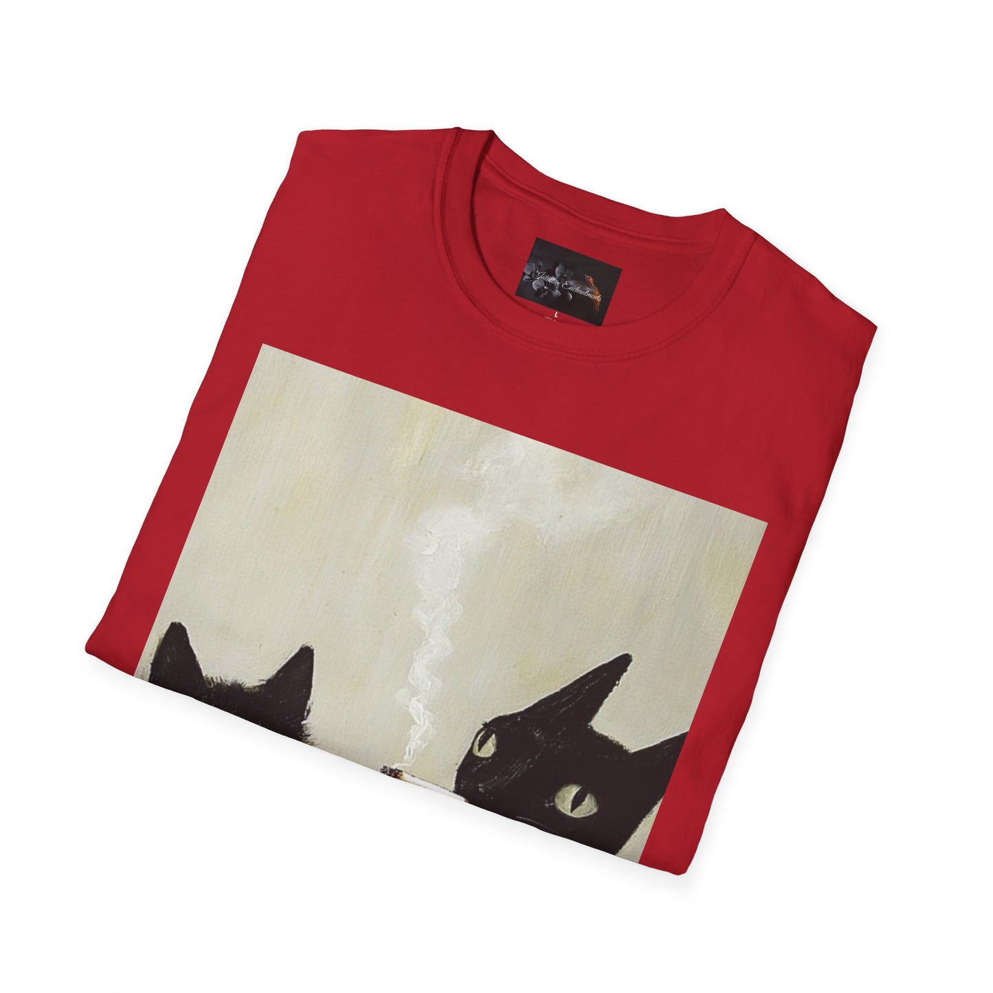 Cool Cat Art Unisex Softstyle T-Shirt, Vintage Cat Illustration, Perfect Gift for Cat Lovers, Casual Streetwear, Unique Pet Tee