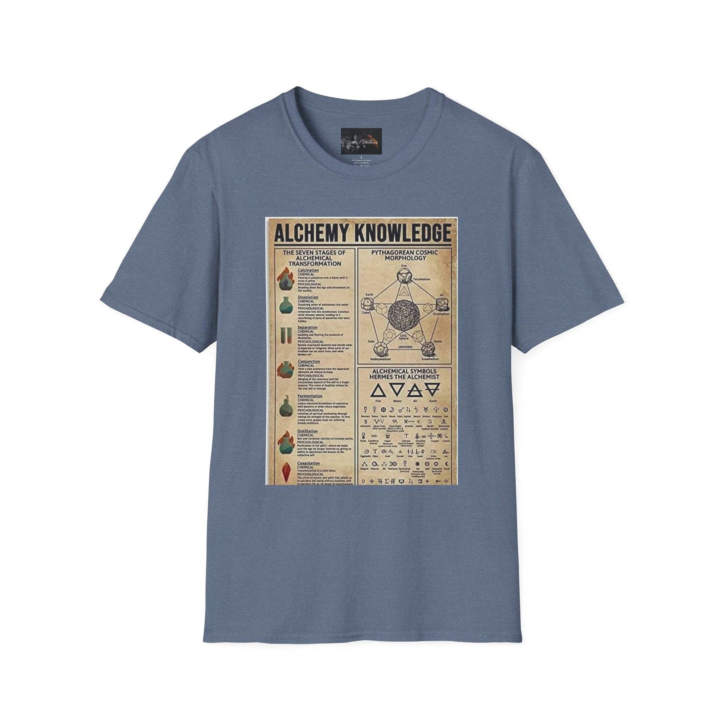 Alchemy Knowledge Unisex T-Shirt, Vintage-style Graphic Tee, Gift for Historians, Science Lovers, Unique Learning Shirt, Educational Apparel - IntuitiveEncBoutique