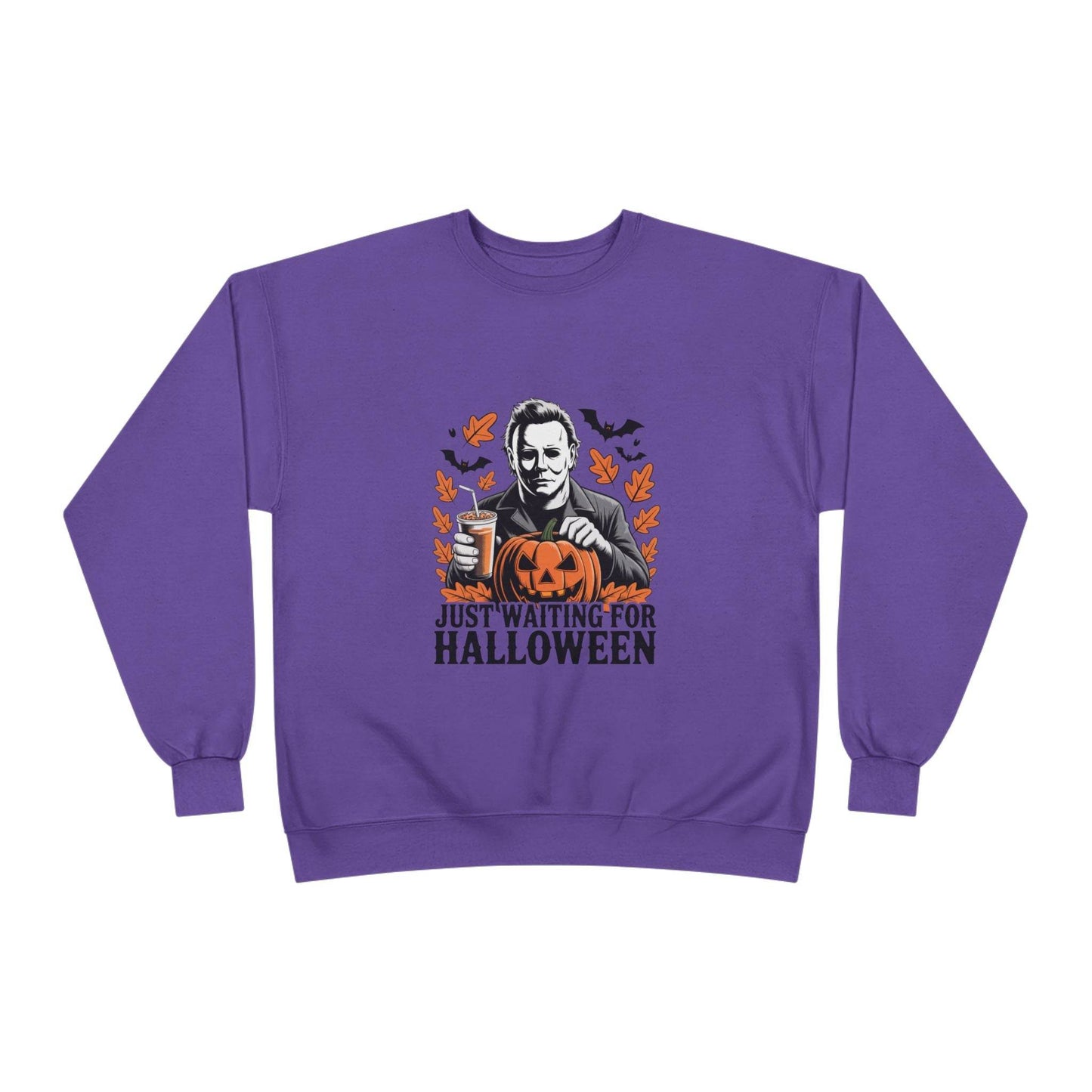 Halloween Sweatshirt - Just Waiting for Halloween | Unisex Crewneck Pullover, Fall Fashion, Halloween Gift, Cozy Sweater, Eco-Friendly Wear - IntuitiveEncBoutique