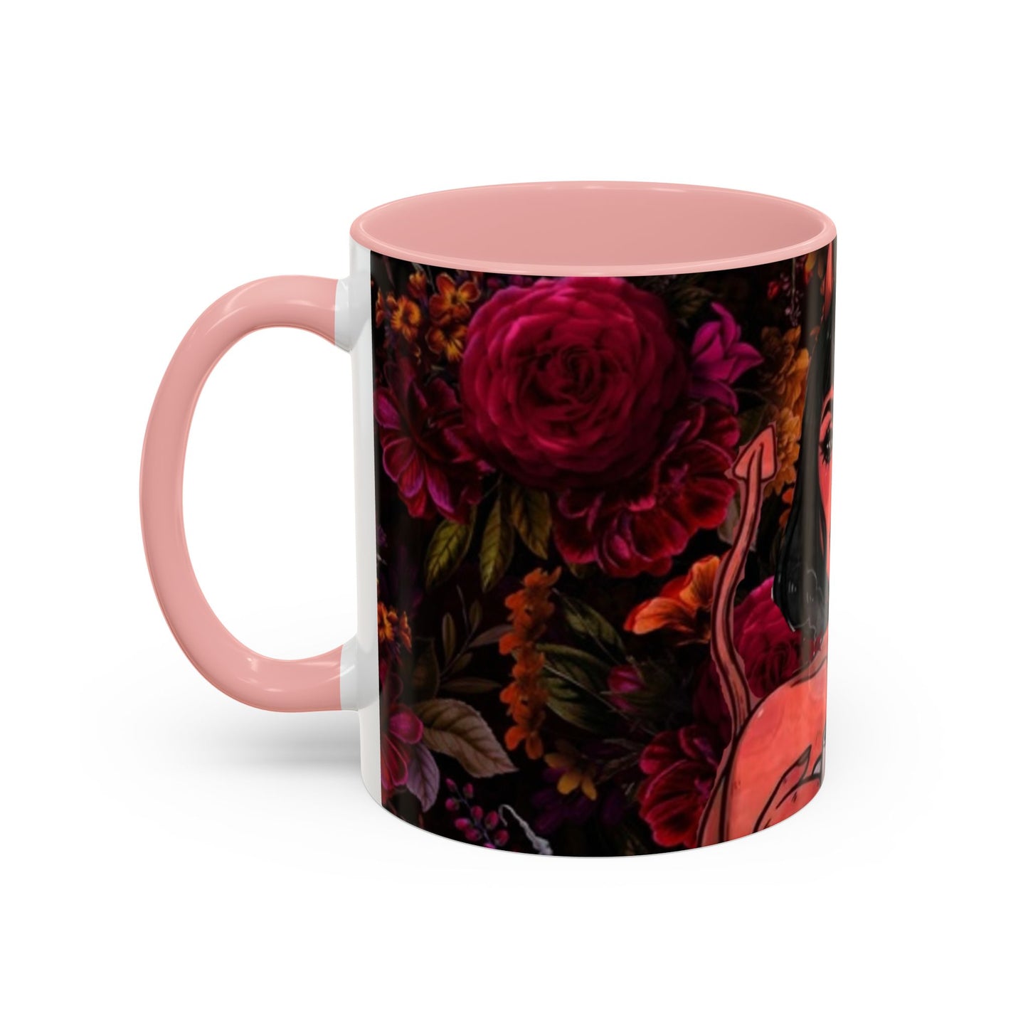 Gothic Floral Accent Coffee Mug - Perfect for Coffee Lovers, Gift for Birthdays, Drama Queen Decor, Unique Art Mug