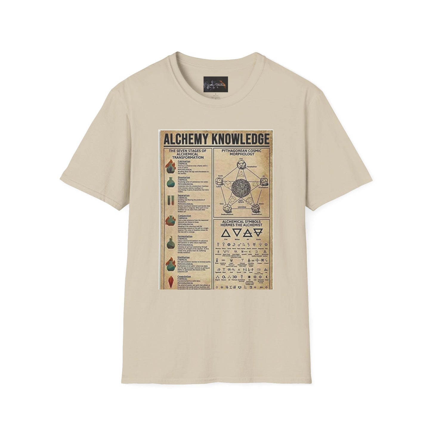 Alchemy Knowledge Unisex T-Shirt, Vintage-style Graphic Tee, Gift for Historians, Science Lovers, Unique Learning Shirt, Educational Apparel