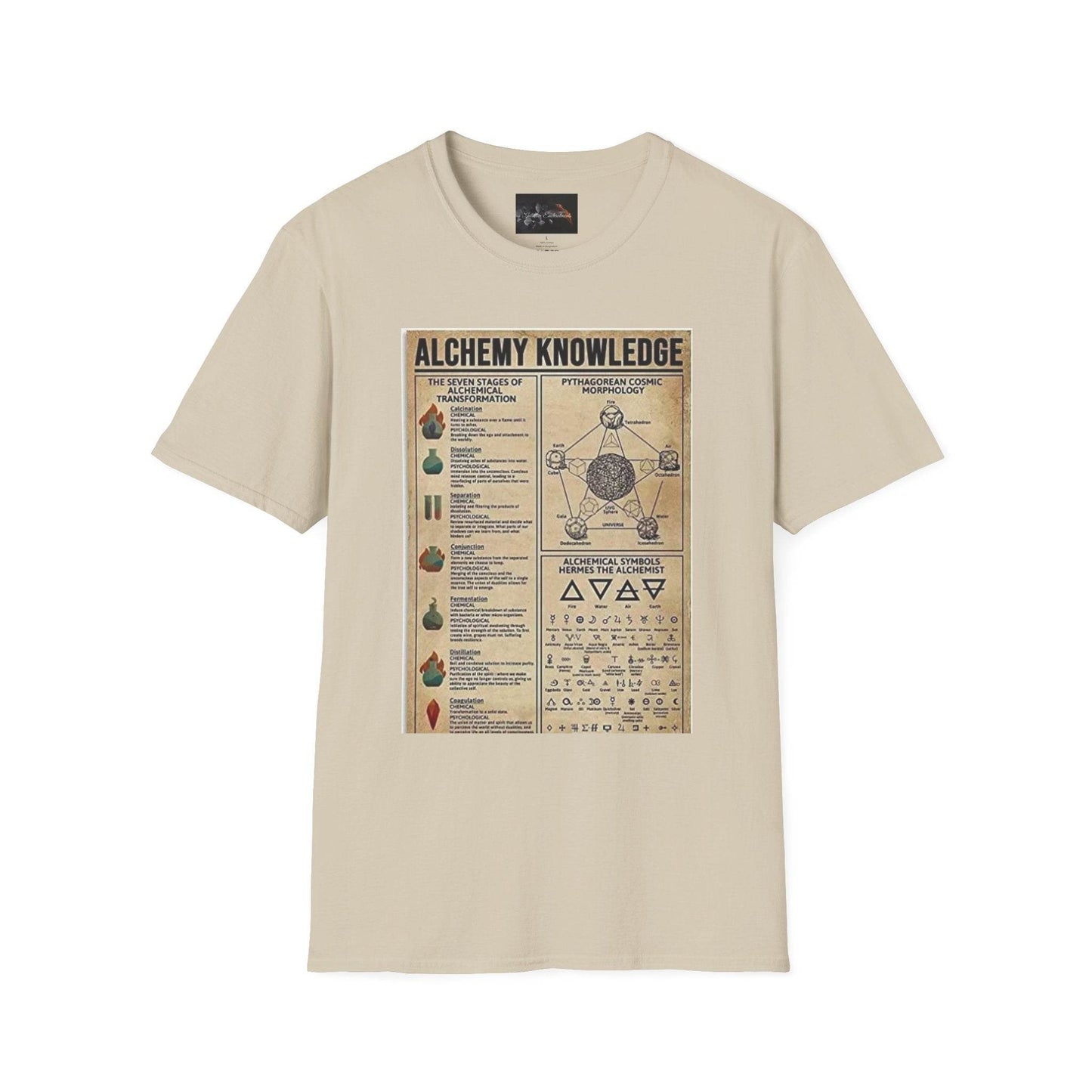 Alchemy Knowledge Unisex T-Shirt, Vintage-style Graphic Tee, Gift for Historians, Science Lovers, Unique Learning Shirt, Educational Apparel - IntuitiveEncBoutique