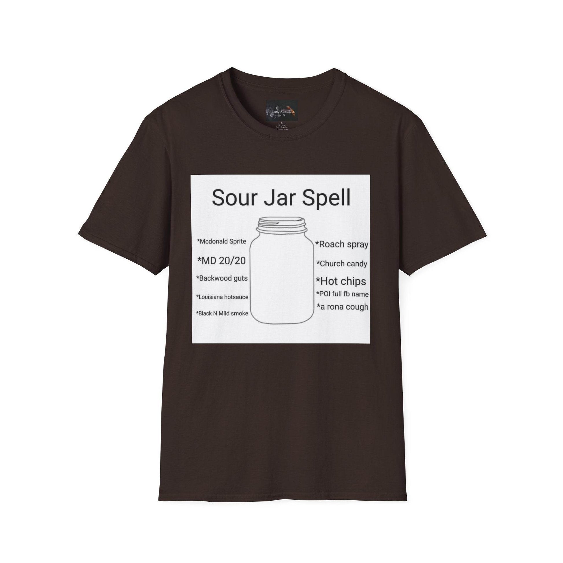 Sour Jar Spell T-Shirt for Witches, Unisex Softstyle Tee, Ideal for Magical Practitioners, Spell Casting, Witchcraft Gift, Summer Solstice - IntuitiveEncBoutique