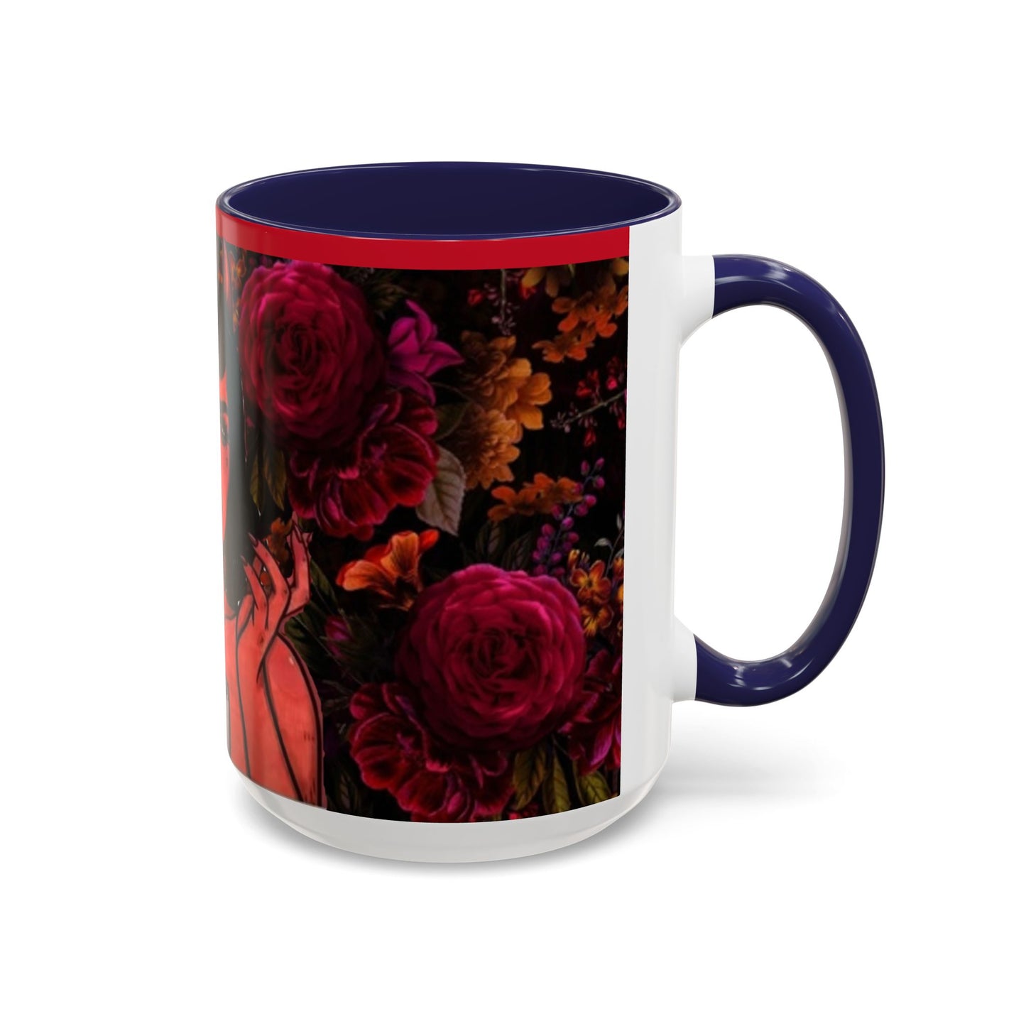 Gothic Floral Accent Coffee Mug - Perfect for Coffee Lovers, Gift for Birthdays, Drama Queen Decor, Unique Art Mug