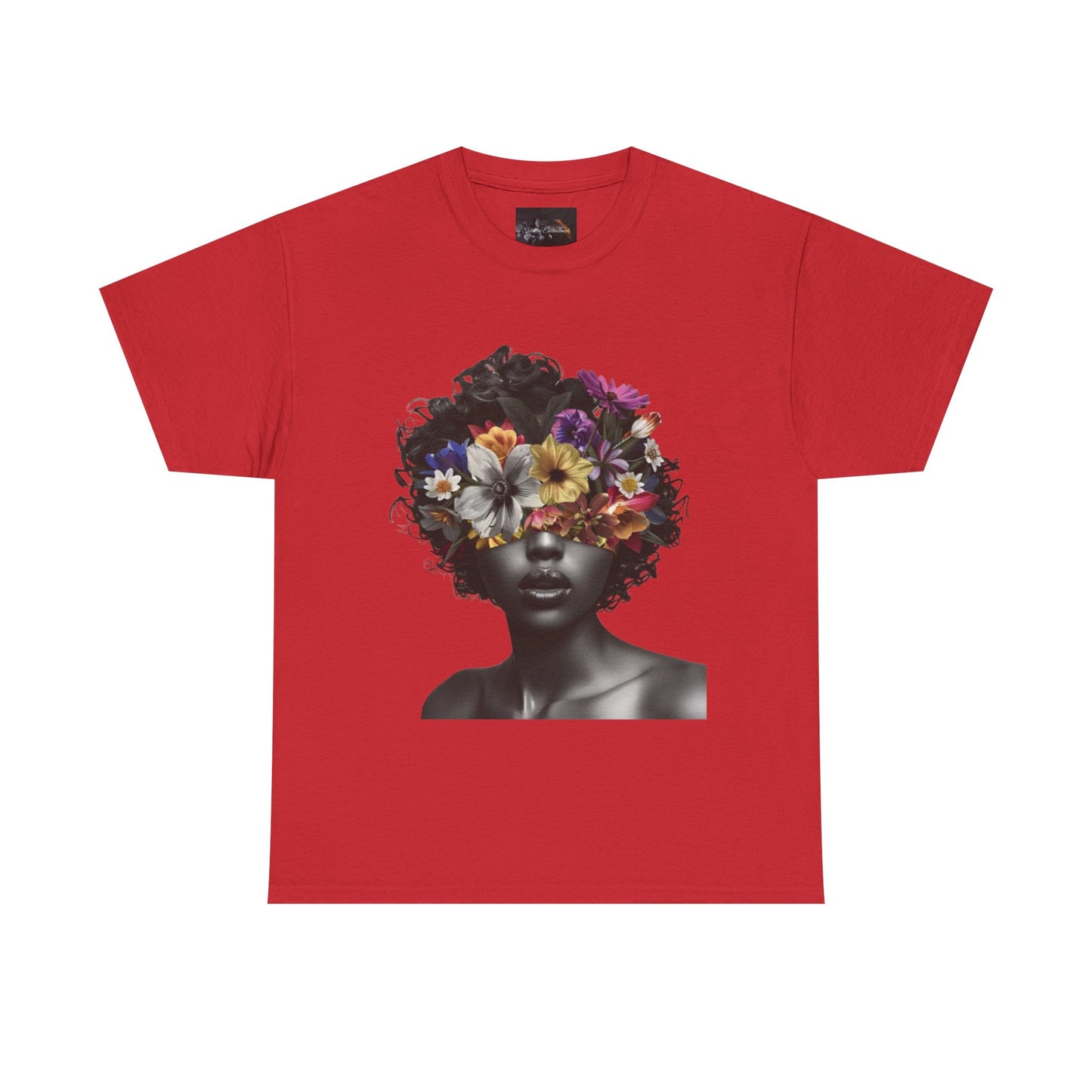 Floral Goddess Unisex Heavy Cotton Tee | Flower Graphic Tee, Boho Style, Casual Wear, Unique Gift, Art Tee