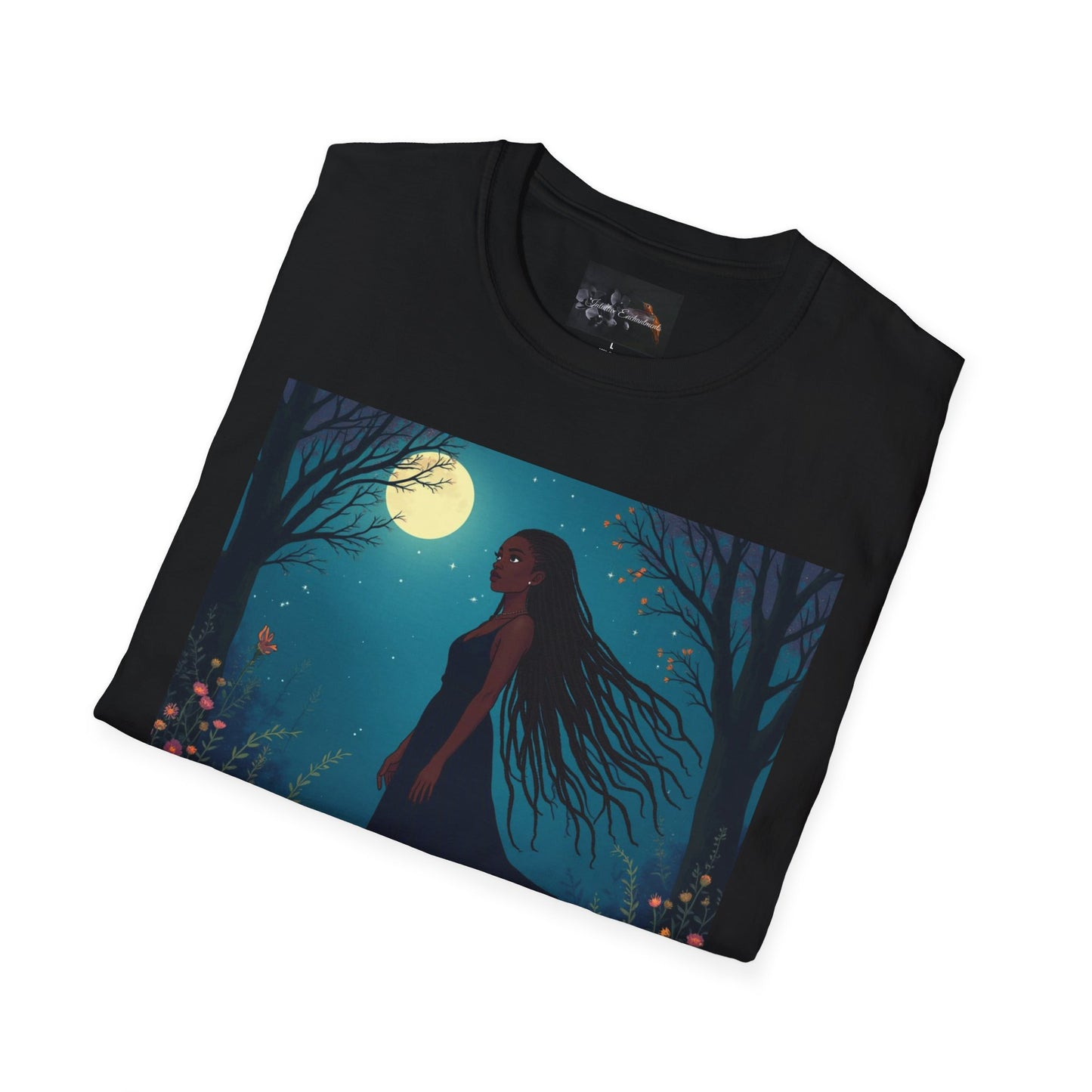 Moonlit Silhouette Unisex T-Shirt, Softstyle Tee for Nature Lovers, Perfect for Gifts and Everyday Wear