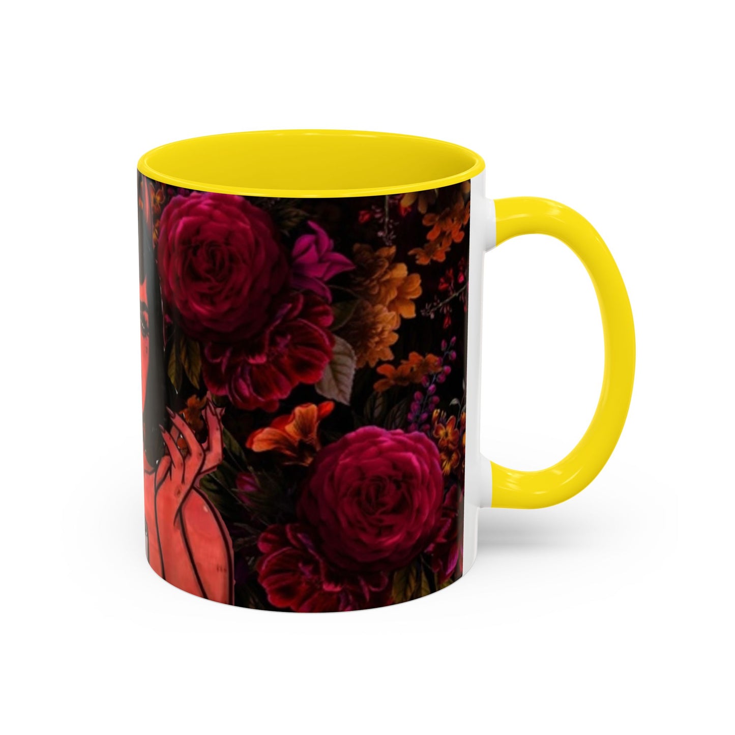 Gothic Floral Accent Coffee Mug - Perfect for Coffee Lovers, Gift for Birthdays, Drama Queen Decor, Unique Art Mug