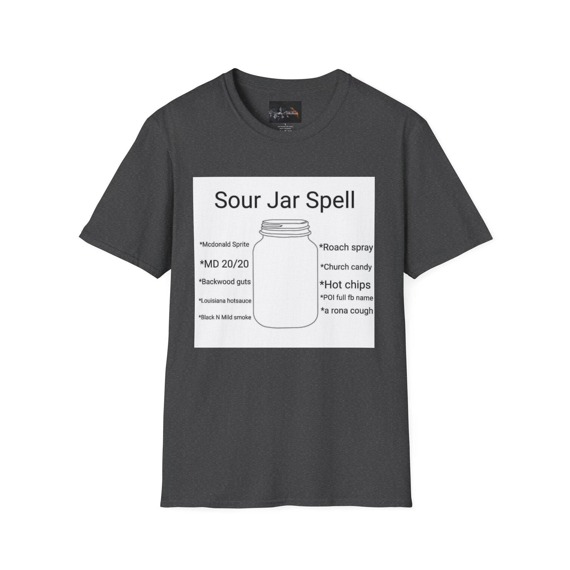 Sour Jar Spell T-Shirt for Witches, Unisex Softstyle Tee, Ideal for Magical Practitioners, Spell Casting, Witchcraft Gift, Summer Solstice - IntuitiveEncBoutique