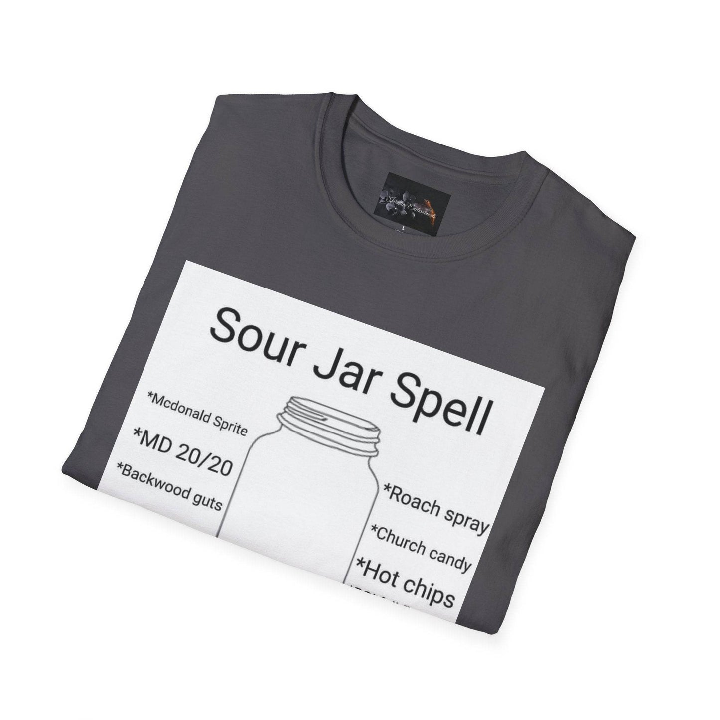 Sour Jar Spell T-Shirt for Witches, Unisex Softstyle Tee, Ideal for Magical Practitioners, Spell Casting, Witchcraft Gift, Summer Solstice - IntuitiveEncBoutique