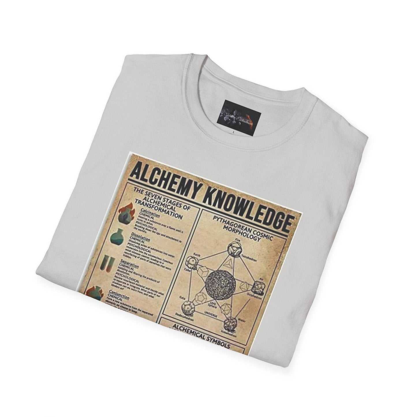 Alchemy Knowledge Unisex T-Shirt, Vintage-style Graphic Tee, Gift for Historians, Science Lovers, Unique Learning Shirt, Educational Apparel - IntuitiveEncBoutique