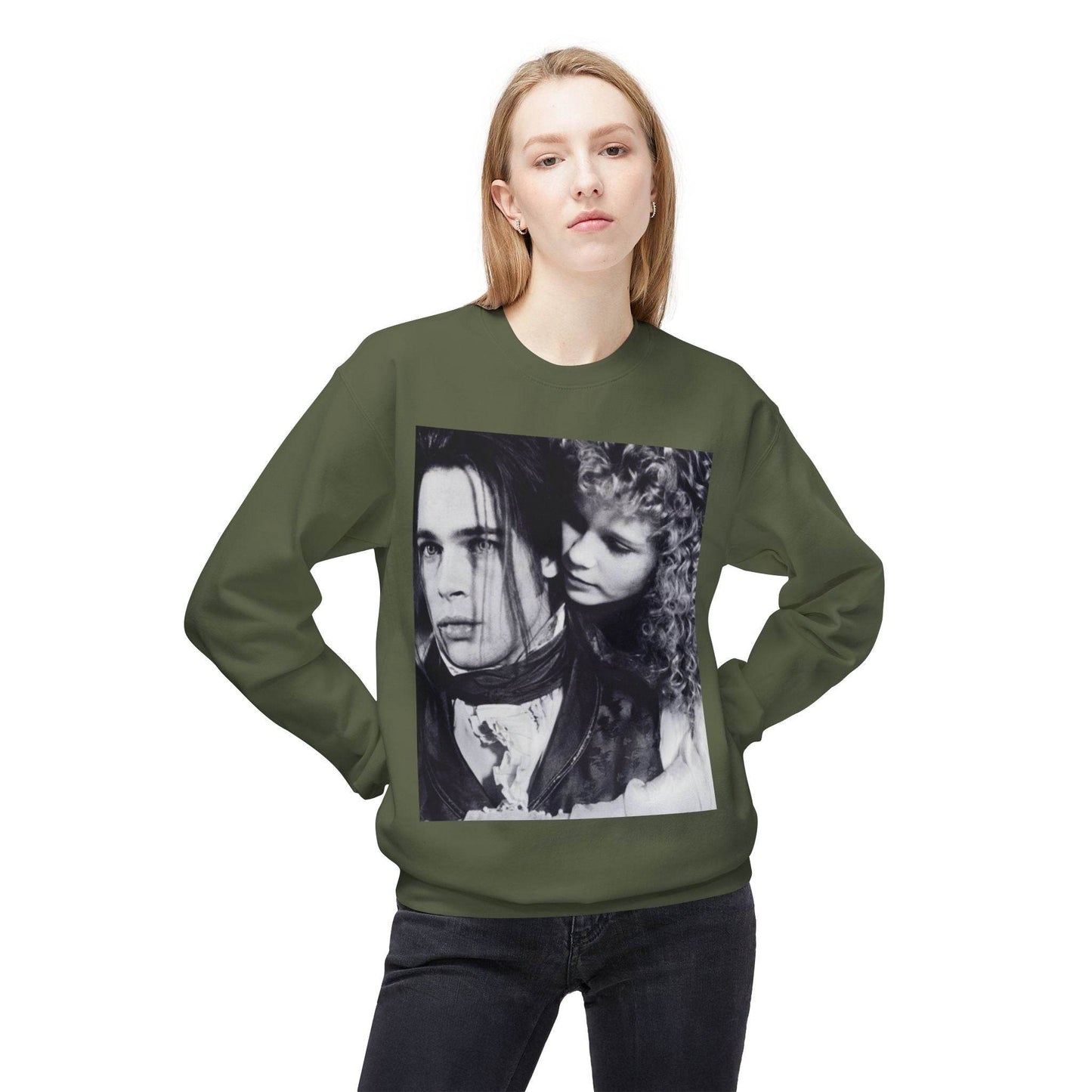 Vampire Romance Fleece Crewneck Sweatshirt, Cozy Sweatshirt, Gothic Fashion, Unisex Gift, Movie Lover Apparel, Halloween Outfit - IntuitiveEncBoutique