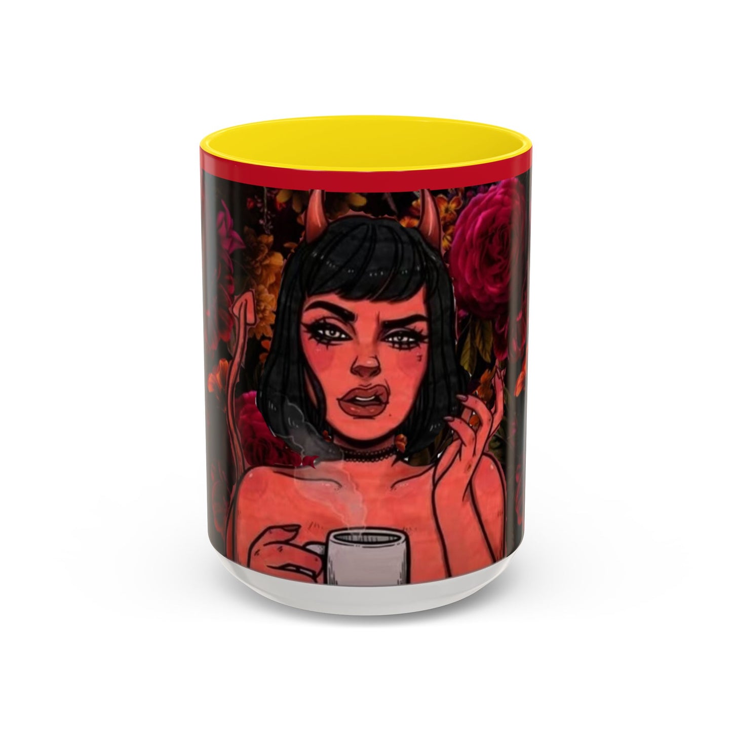Gothic Floral Accent Coffee Mug - Perfect for Coffee Lovers, Gift for Birthdays, Drama Queen Decor, Unique Art Mug