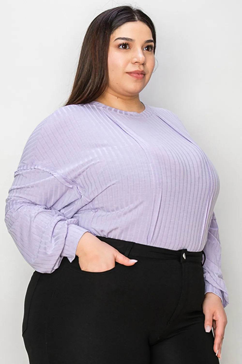 Basic Bae Full Size Ribbed Round Neck Long Sleeve T-Shirt - IntuitiveEncBoutique