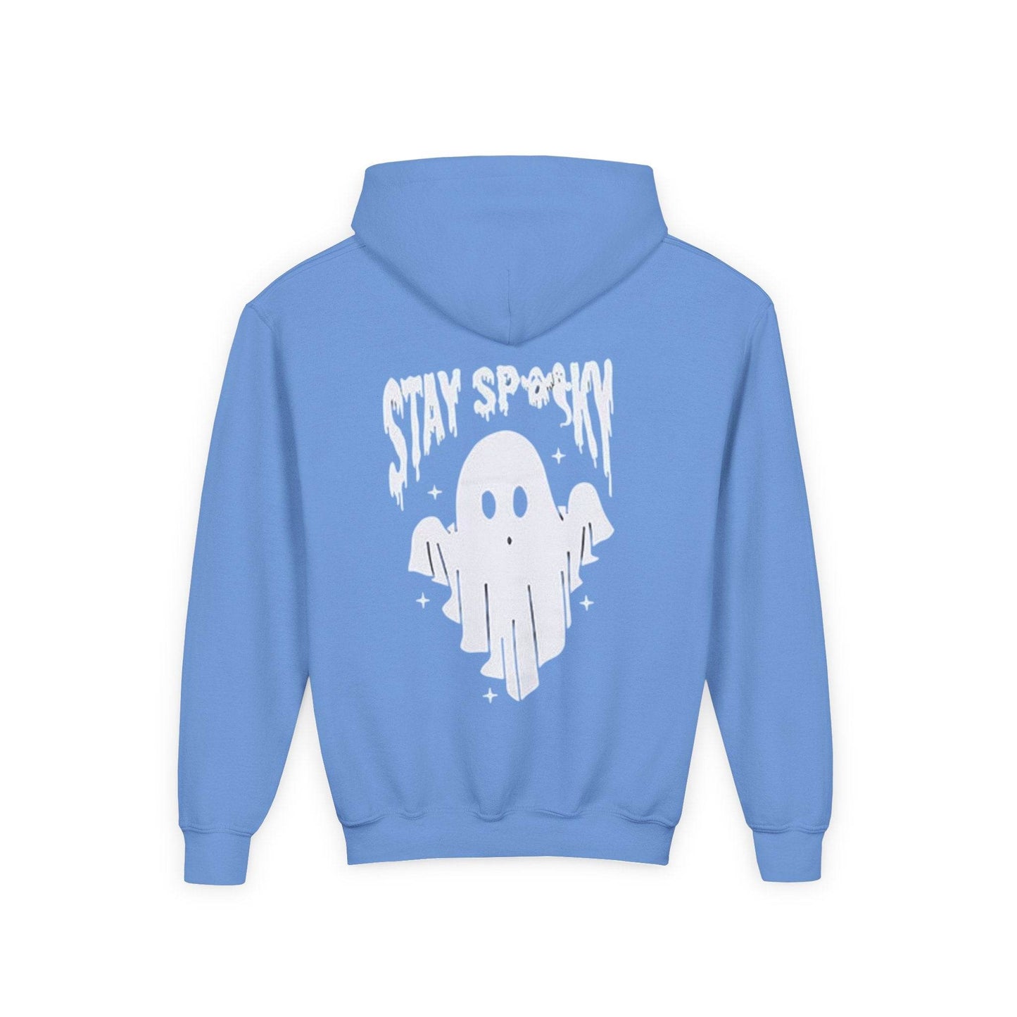 Youth Ghostly Rocker Hoodie - Stay Spooky Sweatshirt, Halloween Apparel, Youth Fashion, Skeleton Design, Cozy Gift - IntuitiveEncBoutique