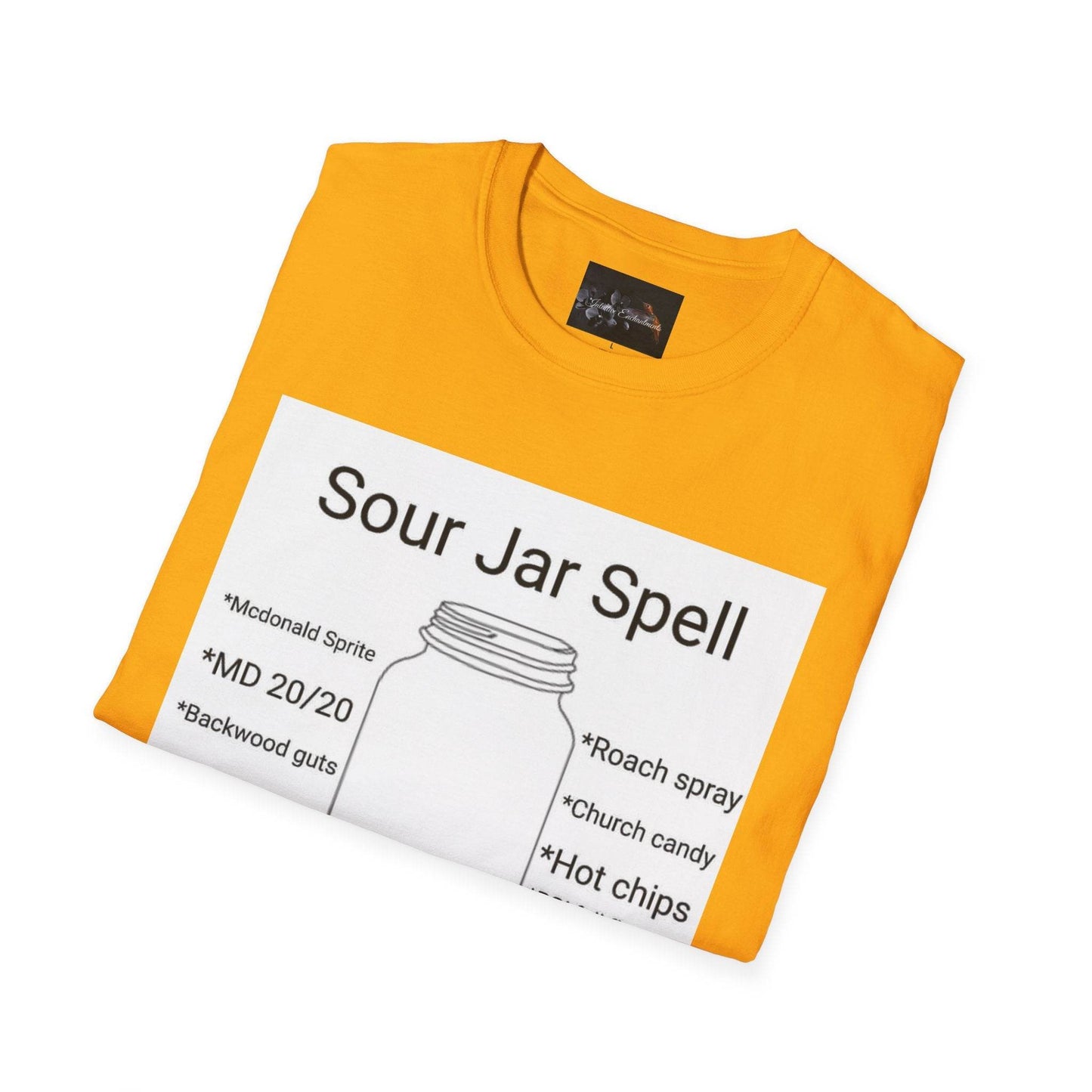 Sour Jar Spell T-Shirt for Witches, Unisex Softstyle Tee, Ideal for Magical Practitioners, Spell Casting, Witchcraft Gift, Summer Solstice - IntuitiveEncBoutique