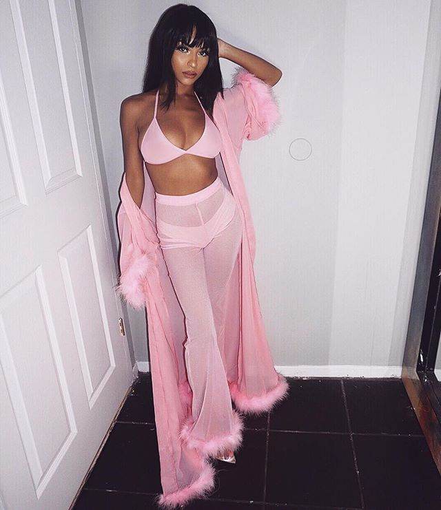 Mesh High Waist Pants and Long Sleeve Crop Top Sets Party Clubwear Sexy Faux Fur Outfit Two Piece Sets - IntuitiveEncBoutique