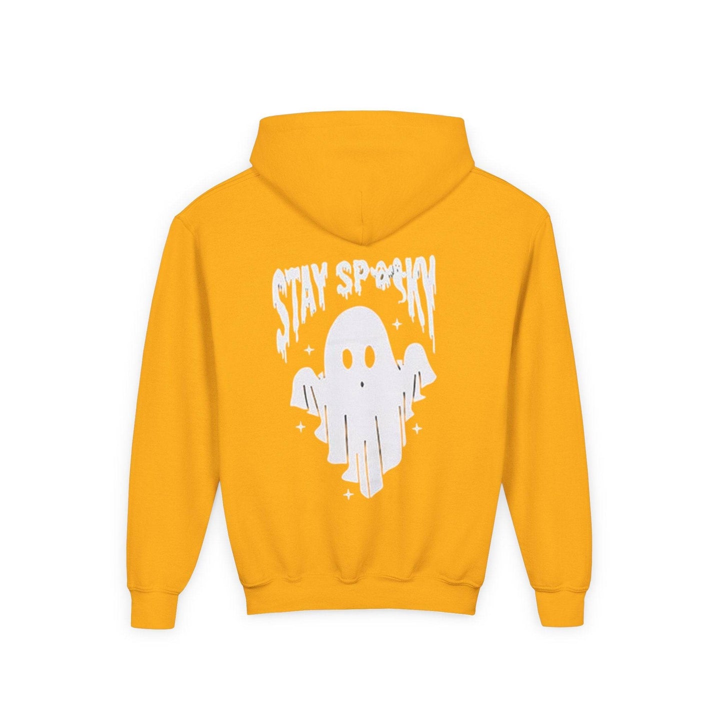 Youth Ghostly Rocker Hoodie - Stay Spooky Sweatshirt, Halloween Apparel, Youth Fashion, Skeleton Design, Cozy Gift - IntuitiveEncBoutique