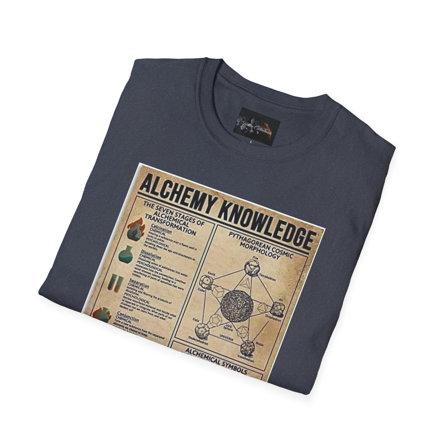 Alchemy Knowledge Unisex T-Shirt, Vintage-style Graphic Tee, Gift for Historians, Science Lovers, Unique Learning Shirt, Educational Apparel