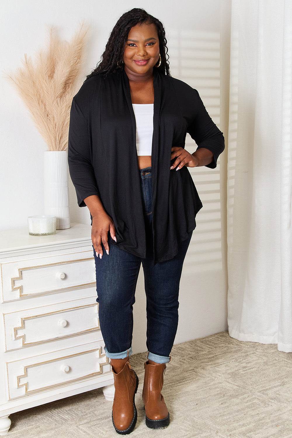 Culture Code Full Size Open Front Cardigan - IntuitiveEncBoutique
