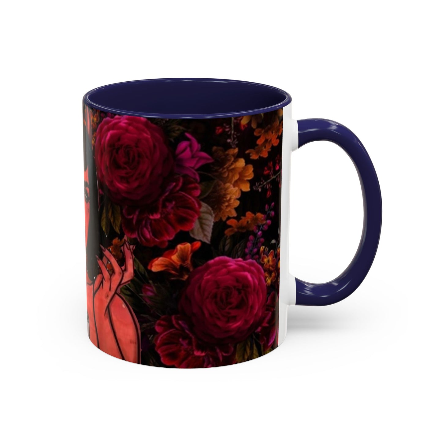 Gothic Floral Accent Coffee Mug - Perfect for Coffee Lovers, Gift for Birthdays, Drama Queen Decor, Unique Art Mug