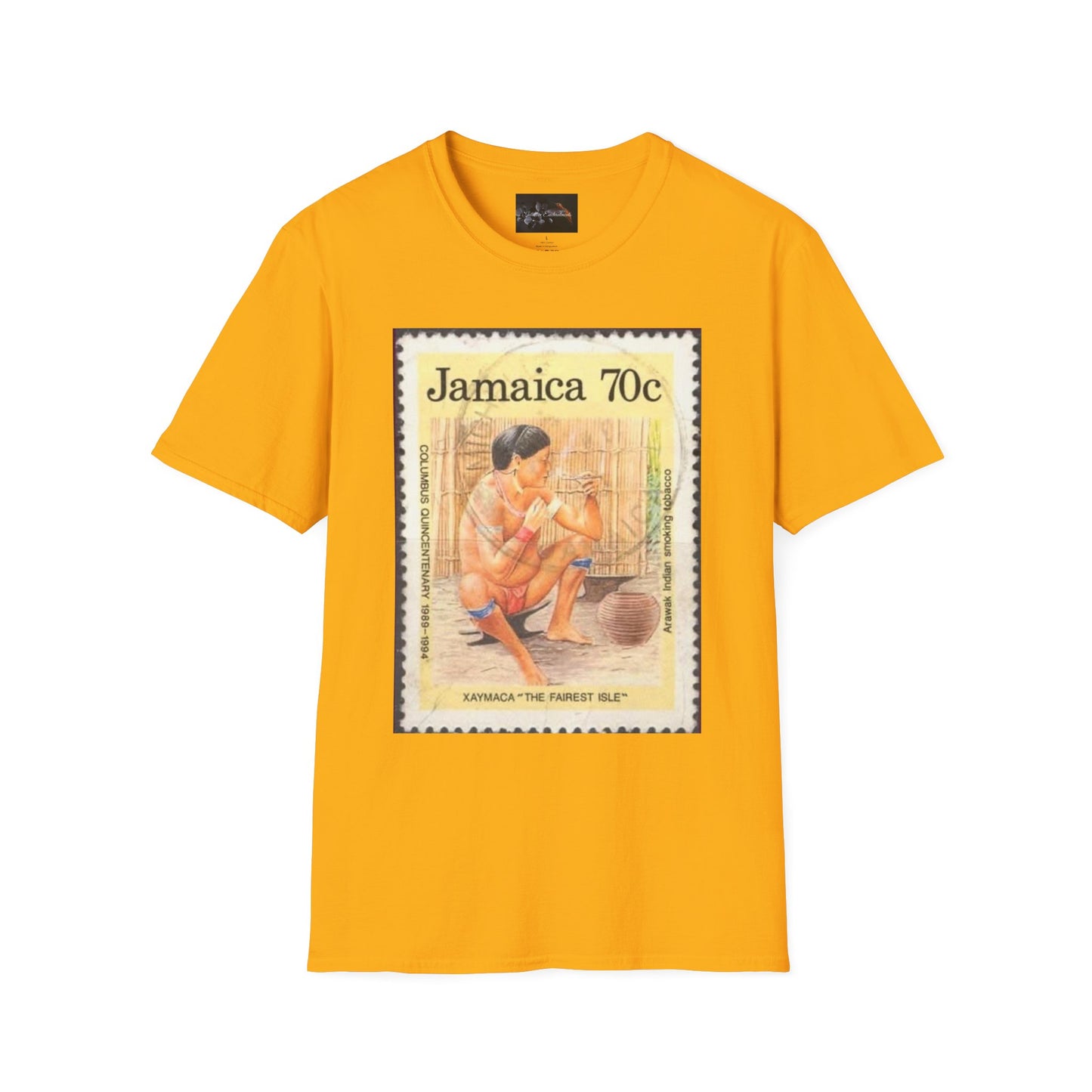 Vintage Jamaica Stamp Tee, Softstyle T-Shirt, Unisex Graphic Tee, Bohemian Style Shirt, Travel Lovers Apparel, Cool Gift Idea