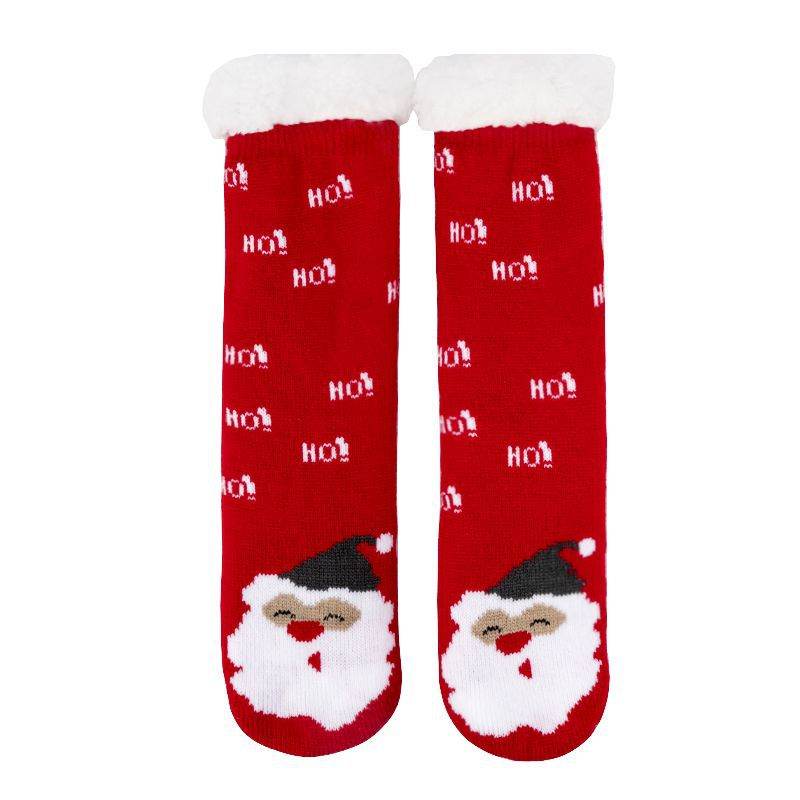 Christmas Floor Socks Indoor Home Sleep Winter Plush Thick Long Socks Women's Postpartum Socks Anti slip - IntuitiveEncBoutique
