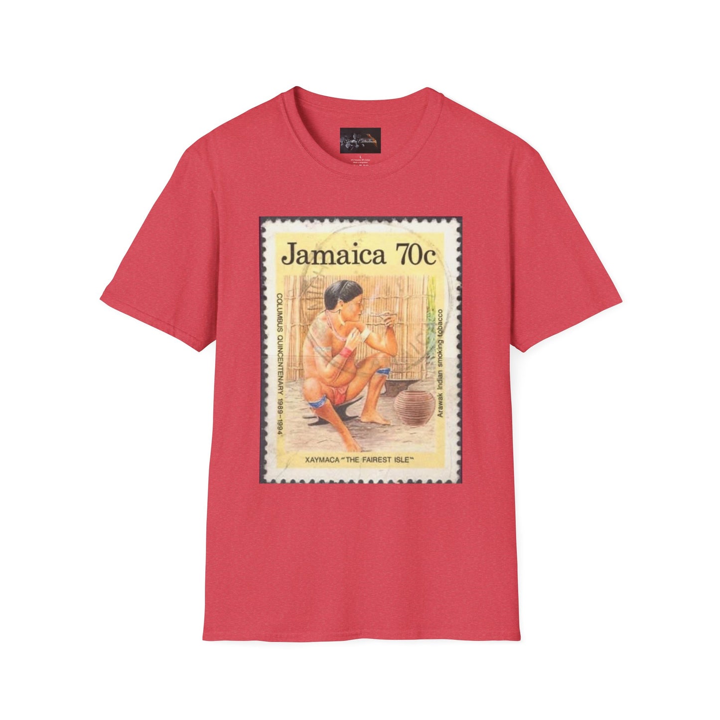 Vintage Jamaica Stamp Tee, Softstyle T-Shirt, Unisex Graphic Tee, Bohemian Style Shirt, Travel Lovers Apparel, Cool Gift Idea