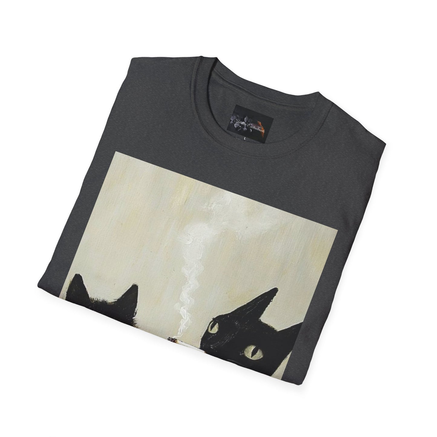 Cool Cat Art Unisex Softstyle T-Shirt, Vintage Cat Illustration, Perfect Gift for Cat Lovers, Casual Streetwear, Unique Pet Tee