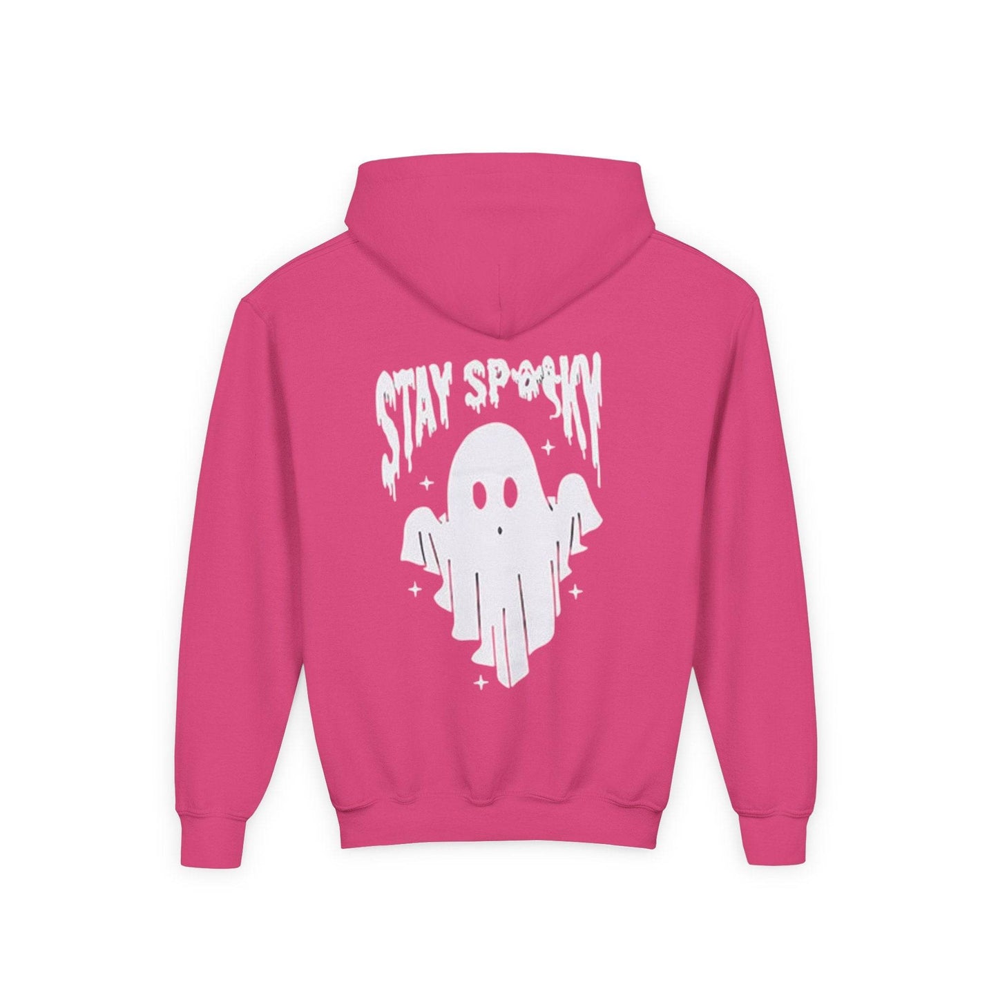 Youth Ghostly Rocker Hoodie - Stay Spooky Sweatshirt, Halloween Apparel, Youth Fashion, Skeleton Design, Cozy Gift - IntuitiveEncBoutique